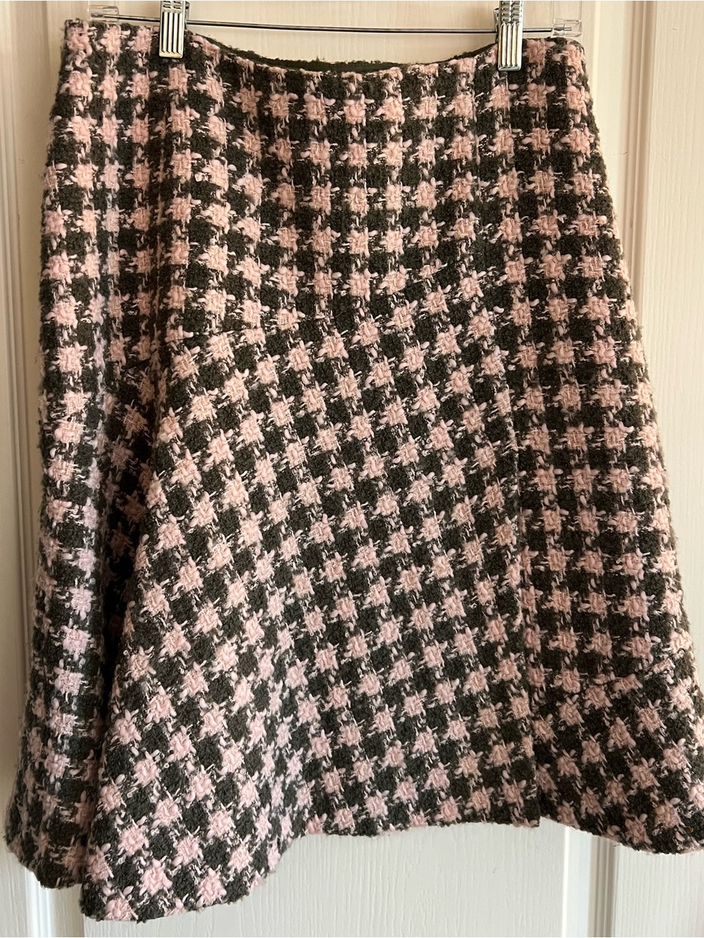 INC International Concepts Pink and Green Tweed A-Line Skirt sz 8